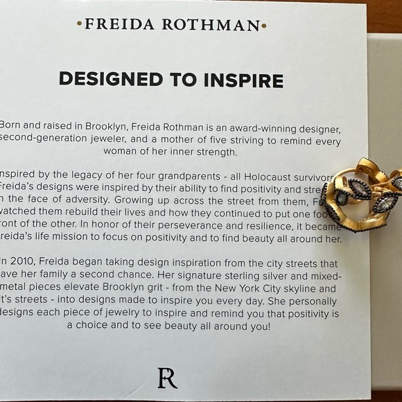 Freida Rothman Gold and Black Huggie Earrings - Picture 2 of 4